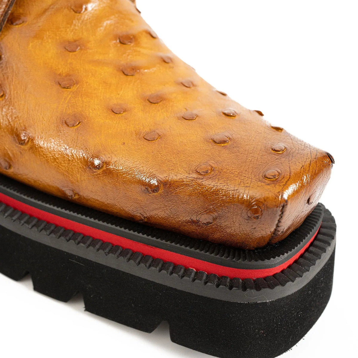 Amber Brown Dotted-Texture Lug Sole Derby Shoe