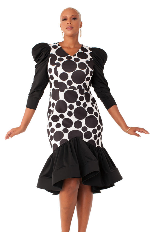 For Her Women Dress 82139C-Black/White