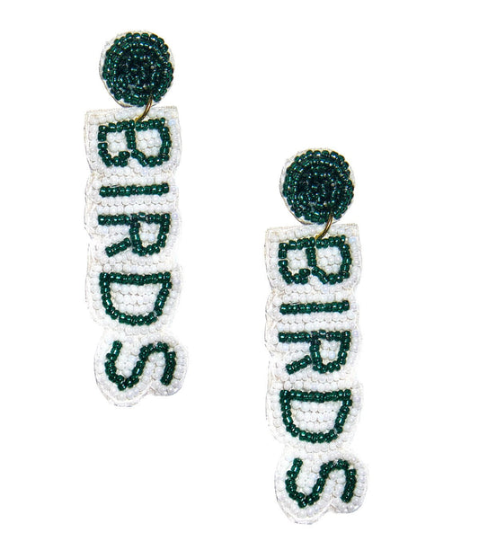 BIRDS Drop  - Fabric Backed Earrings