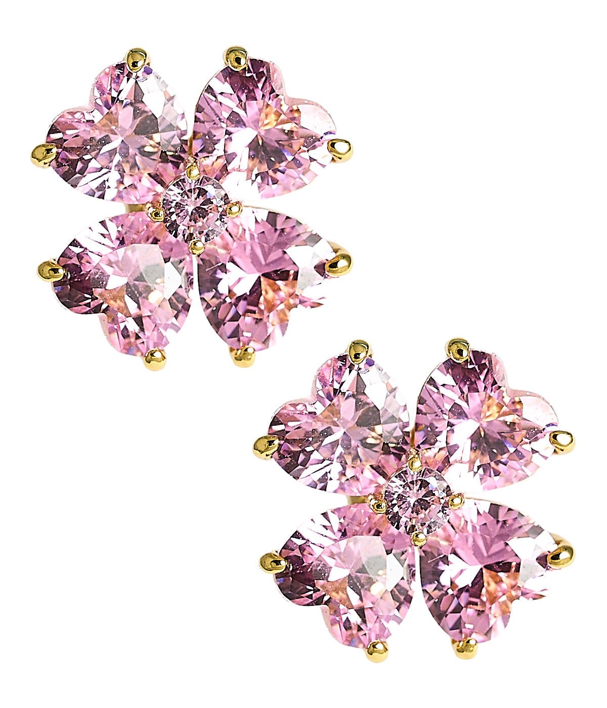 Catherine - Clover Stone Stud Earring - 18k Gold Plated-Darby Clark Collection
