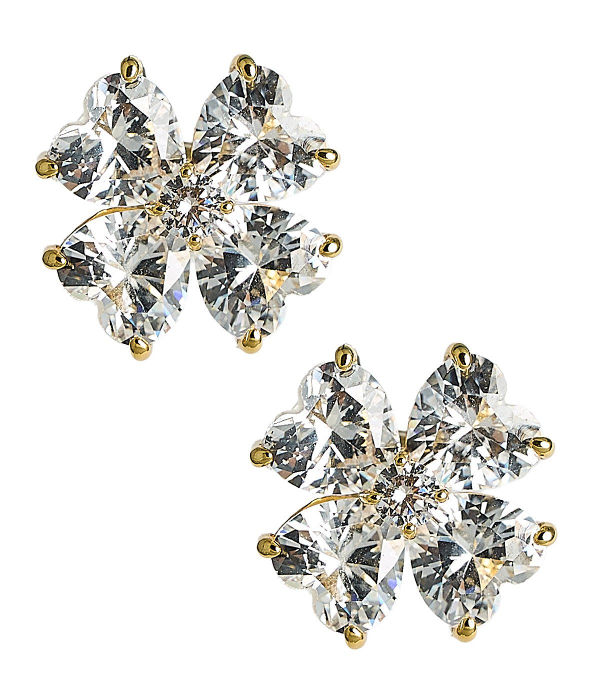 Catherine - Clover Stone Stud Earring - 18k Gold Plated-Darby Clark Collection