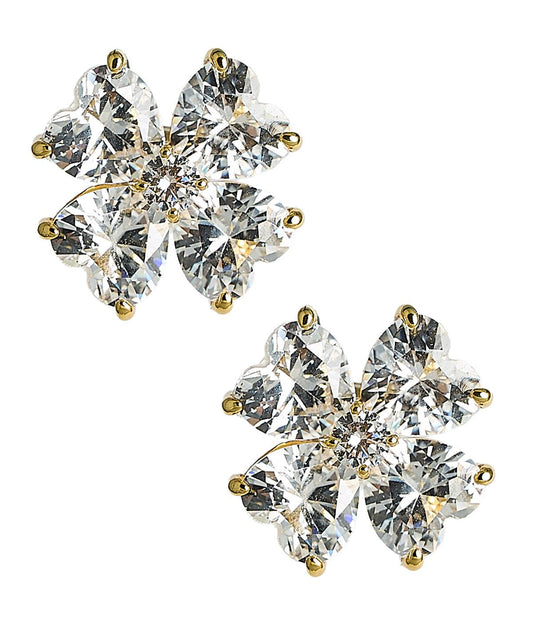 Catherine - Clover Stone Stud Earring - 18k Gold Plated-Darby Clark Collection
