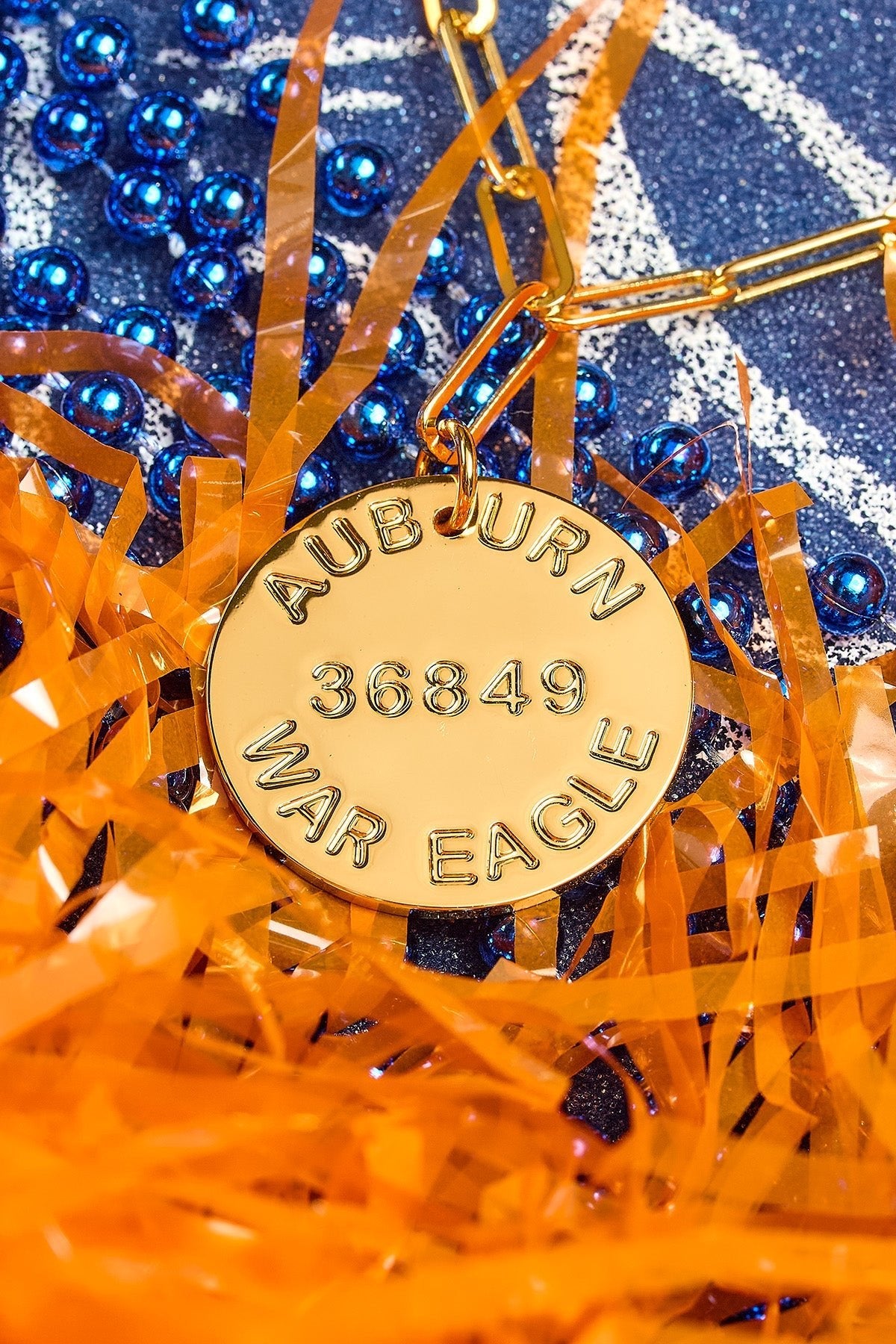 College Tag Charm Necklace - 18k Gold Plated Paper Clip Chain