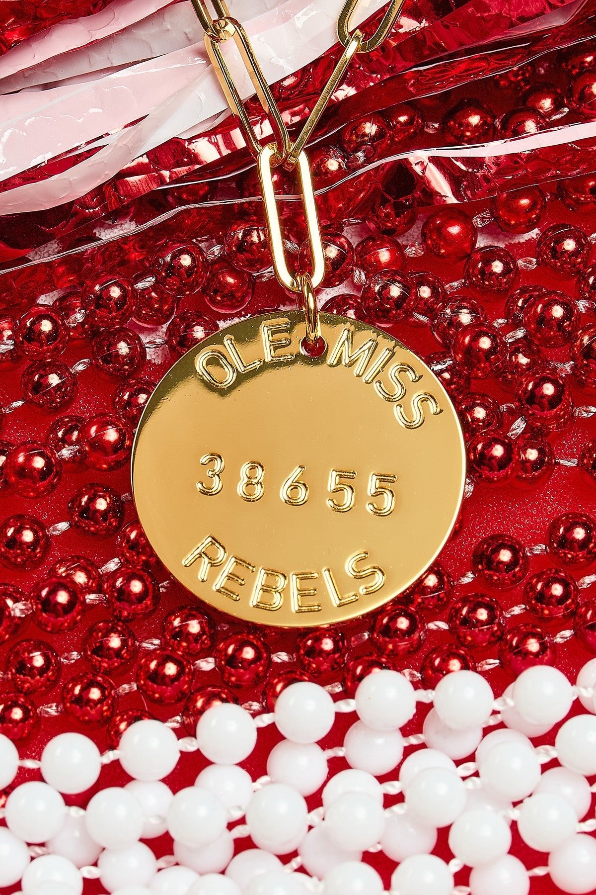 College Tag Charm Necklace - 18k Gold Plated Paper Clip Chain