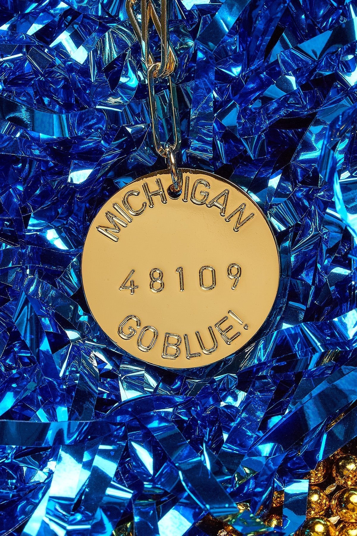 College Tag Charm Necklace - 18k Gold Plated Paper Clip Chain
