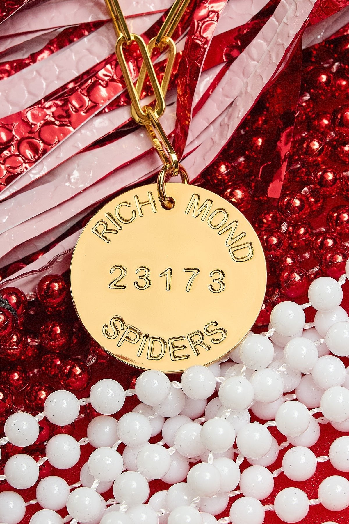College Tag Charm Necklace - 18k Gold Plated Paper Clip Chain