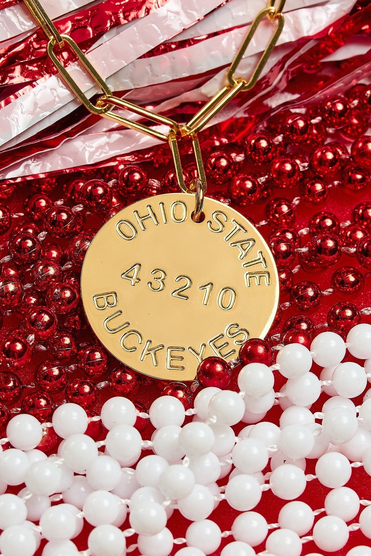 College Tag Charm Necklace - 18k Gold Plated Paper Clip Chain