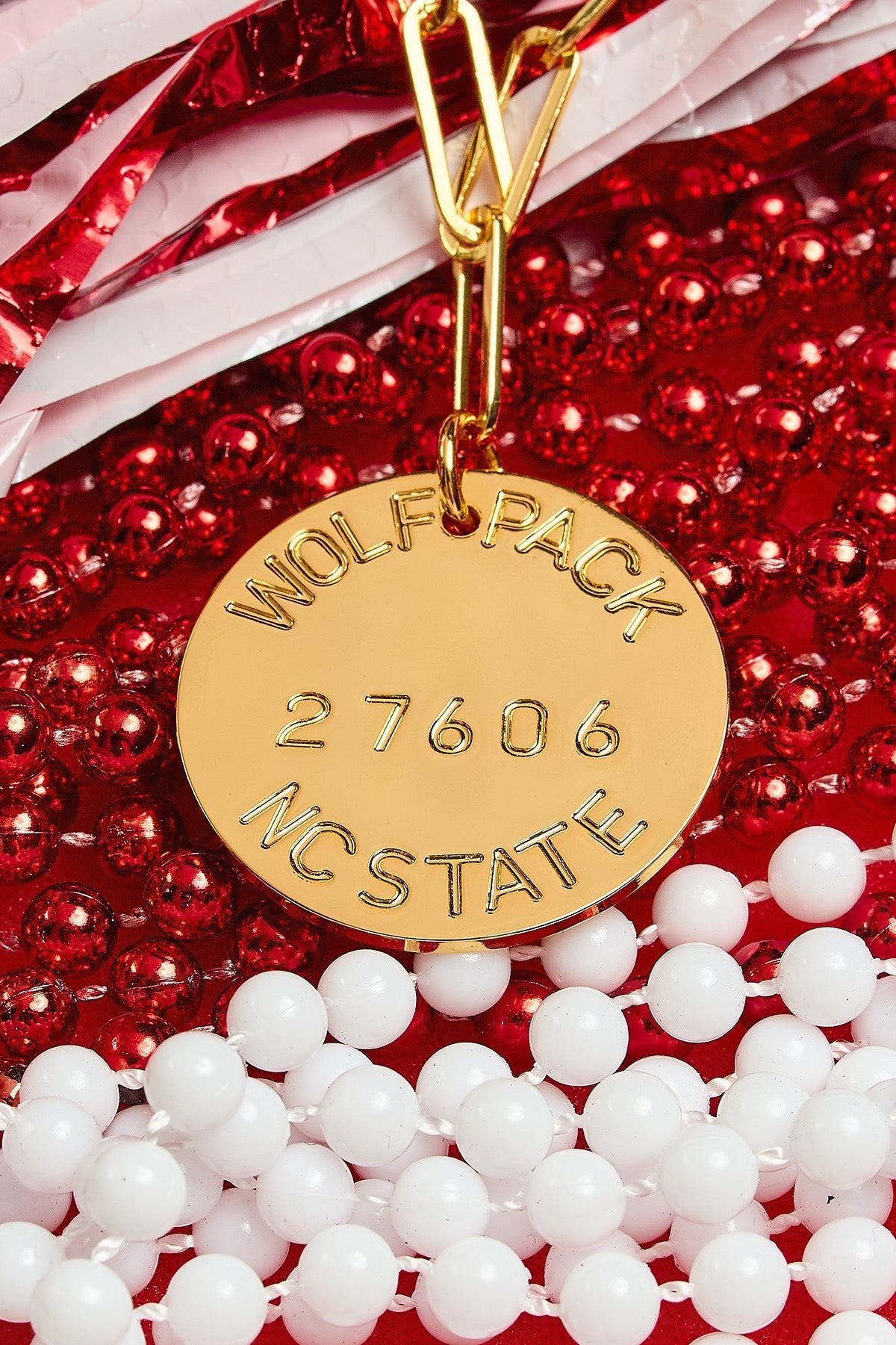 College Tag Charm Necklace - 18k Gold Plated Paper Clip Chain