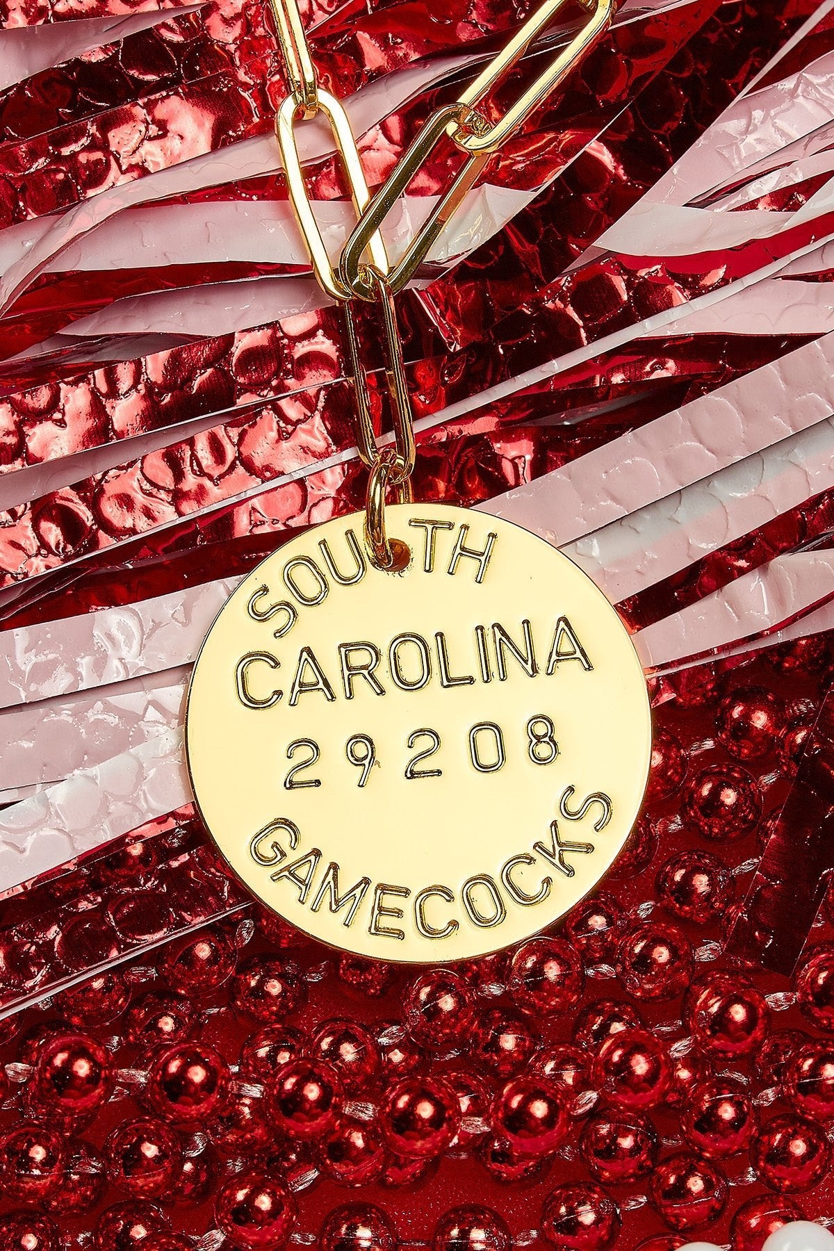 College Tag Charm Necklace - 18k Gold Plated Paper Clip Chain