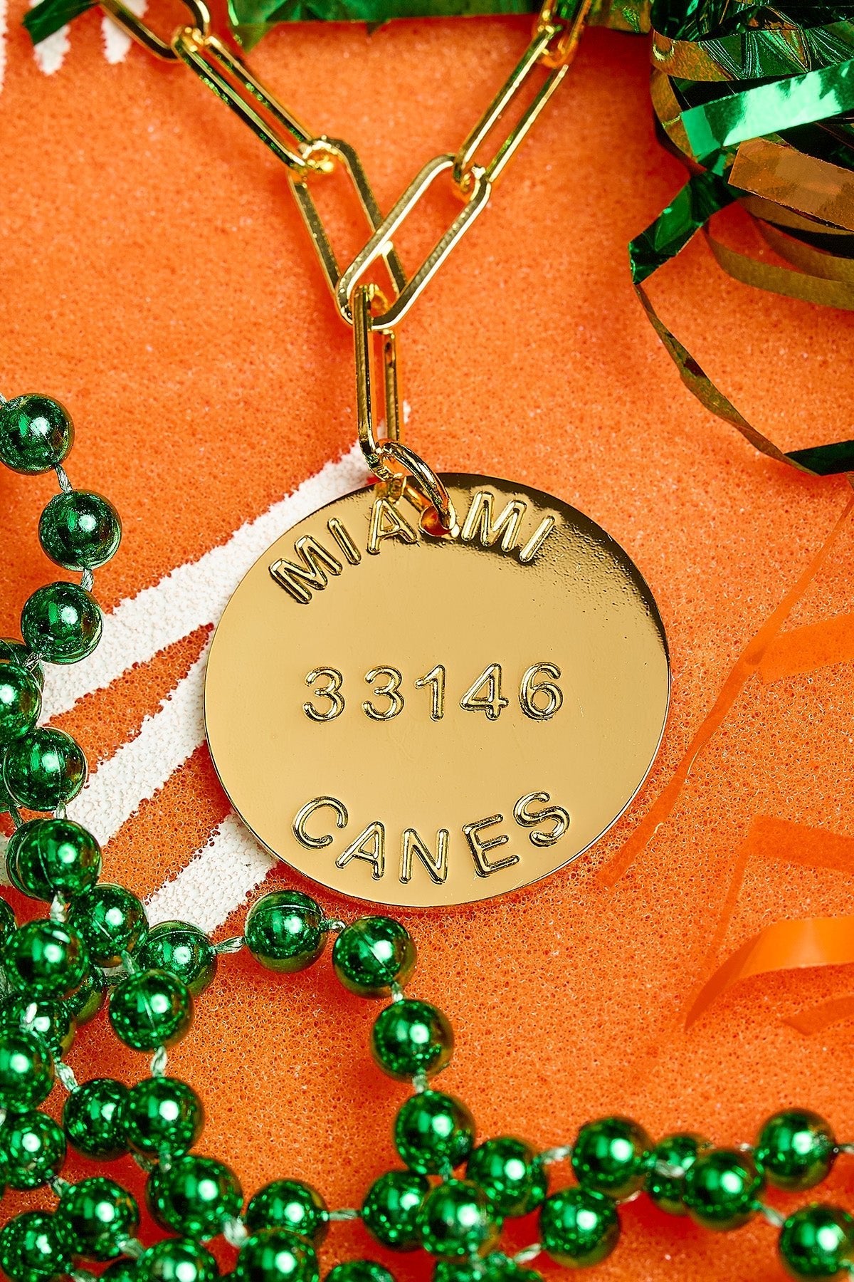 College Tag Charm Necklace - 18k Gold Plated Paper Clip Chain