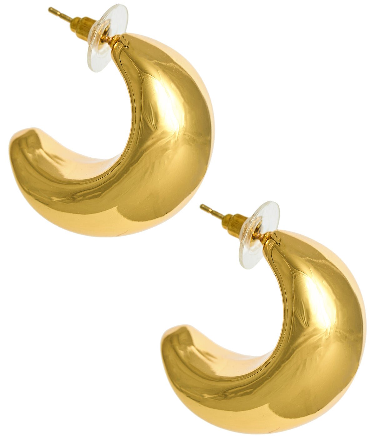 Goldie - Hollow Puffy 18k Gold Plated Hoop Earring  - Meeghan Mullin Collection