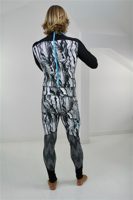 Men's Full-Body UPF 50+ Sun Protective Swimsuit - Gray Abalone