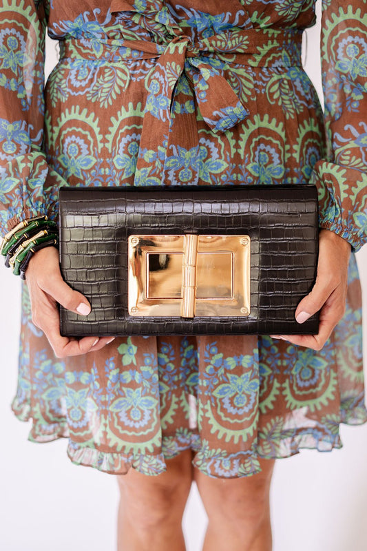 Lillian Croc Clutch