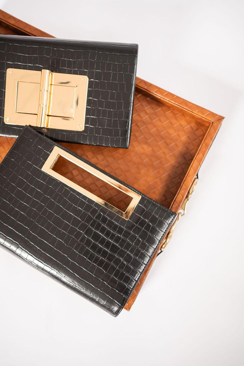 Lillian Croc Clutch