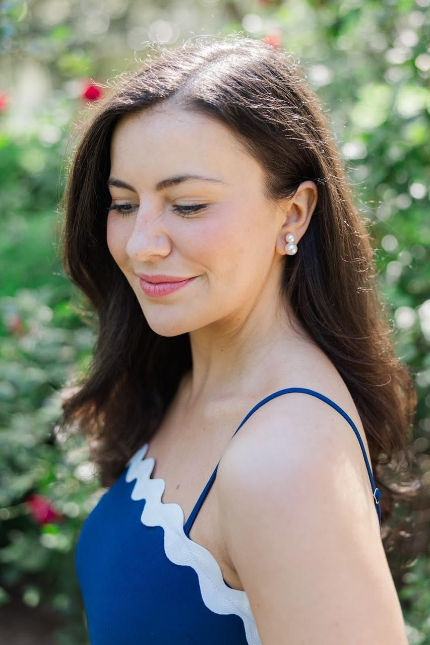 Audrey - Double Pearl earrings - Belle of  the Ball