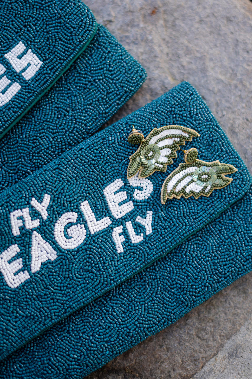 Eagles Head  - Fabric Backed Earrings