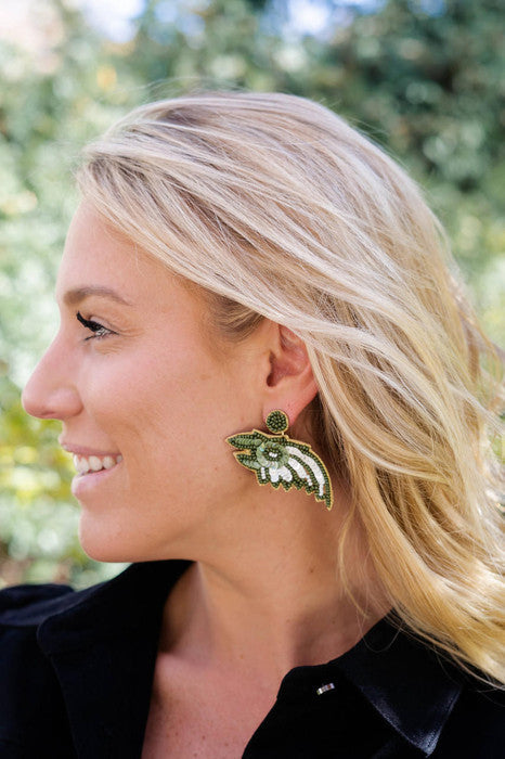 Eagles Head  - Fabric Backed Earrings