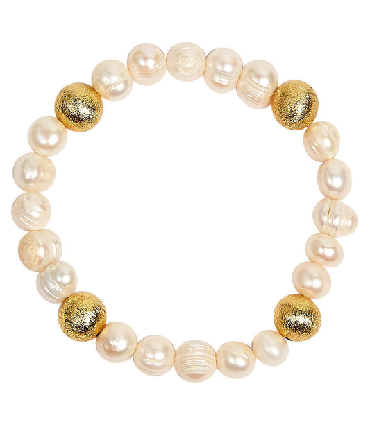 Georgia Beaded Bracelet - Freshwater Pearl and 10mm