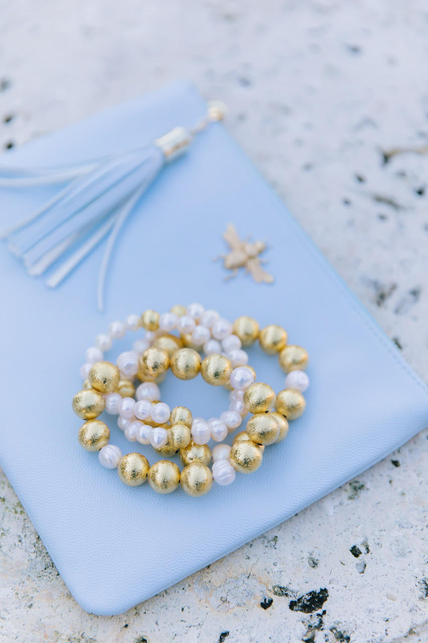 Georgia Beaded Bracelet - Freshwater Pearl and 10mm
