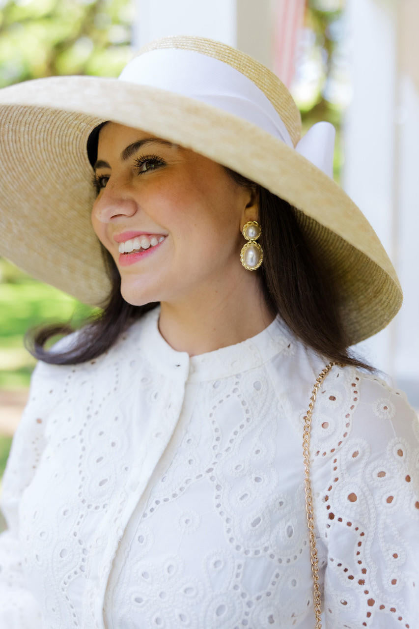 Jackie Pearl & Gold Roped Statement - Earrings - Belle of  the Ball