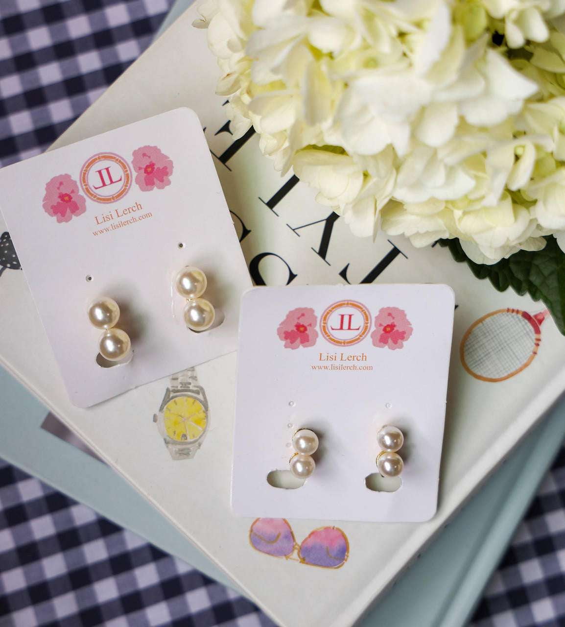 Large Belle - Double Pearl earrings - Belle of  the Ball