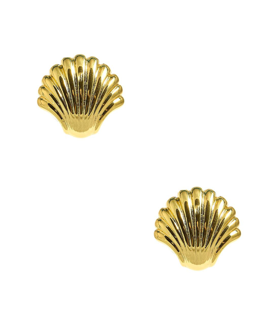 The Meeghan - Gold Shell Stud - 18k Gold Plated - Meeghan Mullin x Lisi Lerch Collection