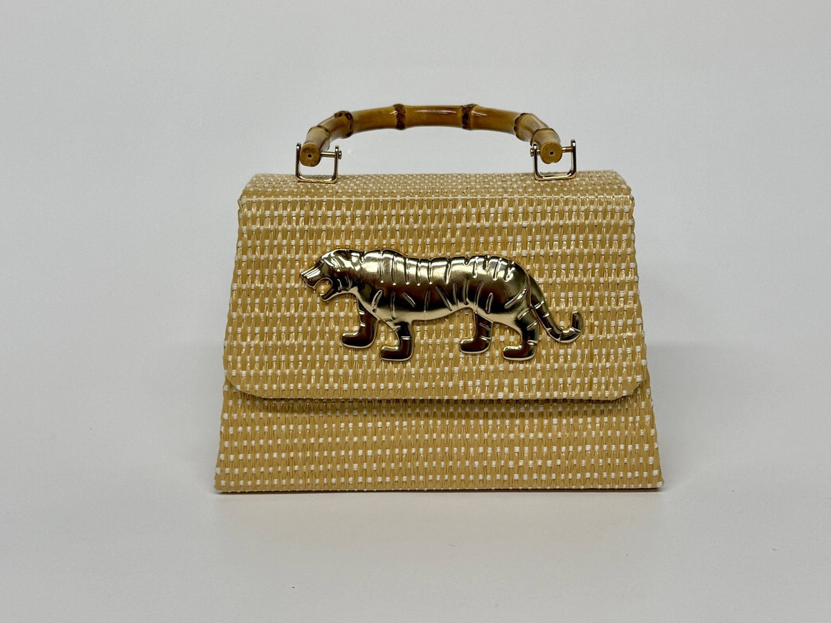 Straw Lulu Bag with Bamboo Handle
